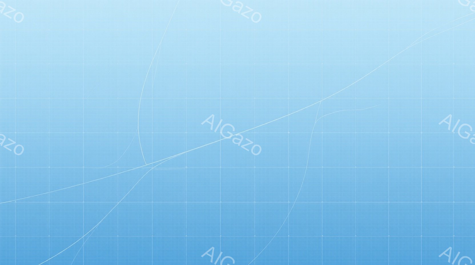 画像は、明るい水色の背景に、白いグリッド線が規則的に配置された抽象的な表現です。線は曲線を描き、背景と調和しつつも、微妙な動きと奥行きを与えています。全体的に穏やかで静的な雰囲気であり、科学的な図表や - AI生成フリー素材