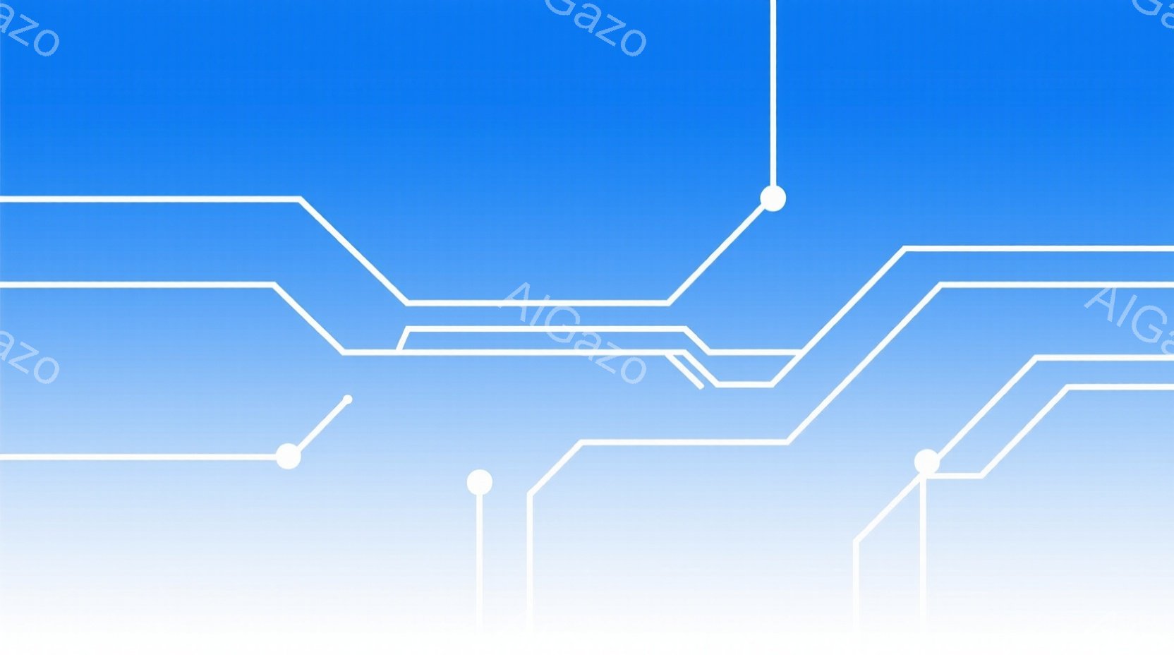 この画像は、白く光る線が複雑に絡み合い、青と白のグラデーションの背景に描かれています。線はまるで回路図のように見え、現代的でテクノロジーを感じさせる雰囲気を醸し出しています。全体的に清潔感があり、未来 - AI生成フリー素材