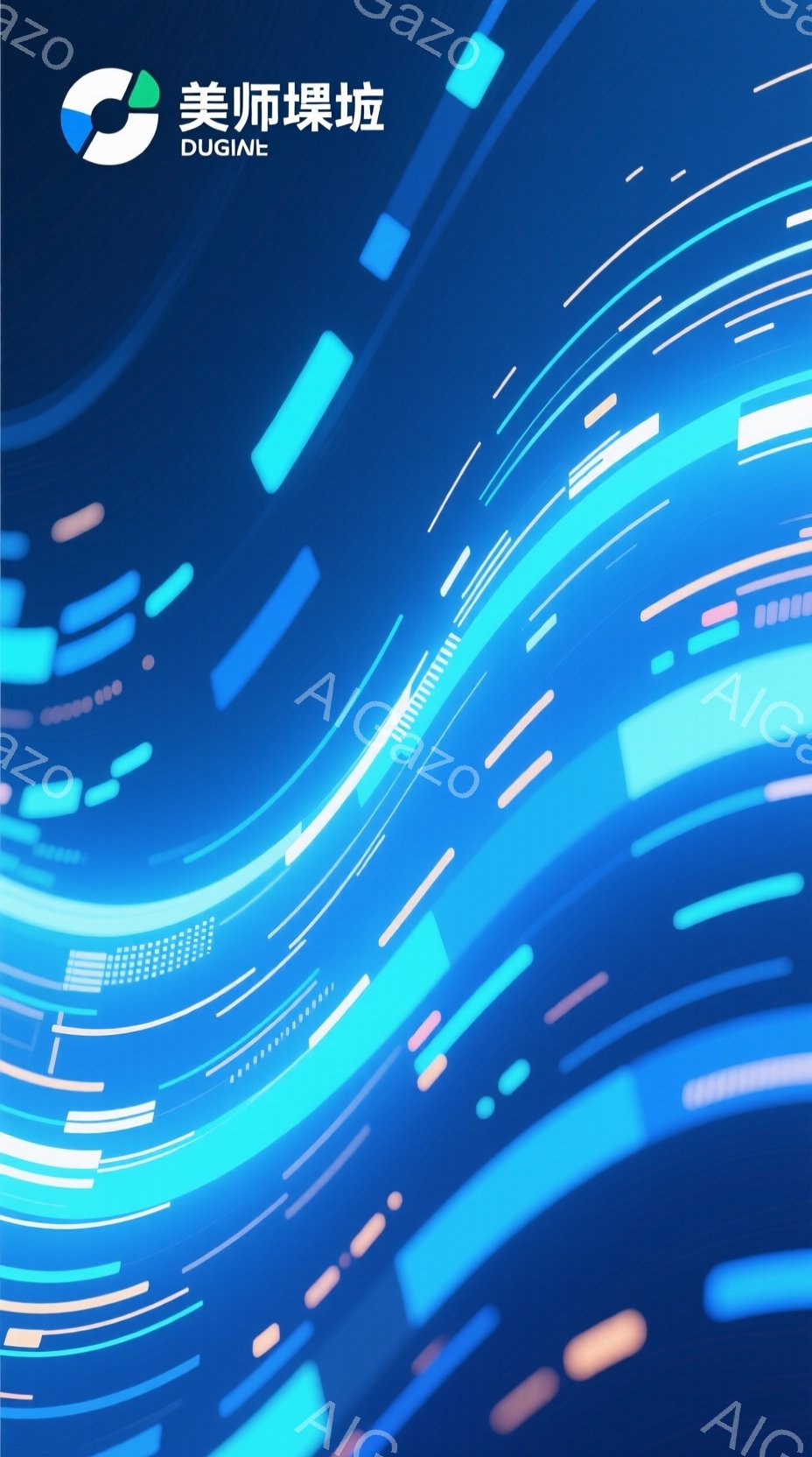 この画像は、青を基調とした抽象的な背景で、光の線が渦巻き状に広がっています。鮮やかな青、水色、薄紫色のラインが重なり合い、未来的なテクノロジーやエネルギーの流れを表現しています。全体的にクールでダイナミックな印象を与えます。