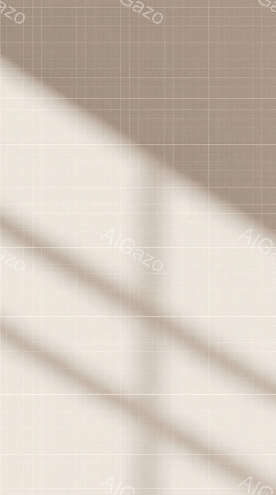 白い壁に影が幾何学的に落ちている抽象的な画像です。影は、光の角度によって独特のパターンを作り出し、明暗のコントラストが際立っています。全体的に、ミニマルでモダンな雰囲気を醸し出しています。