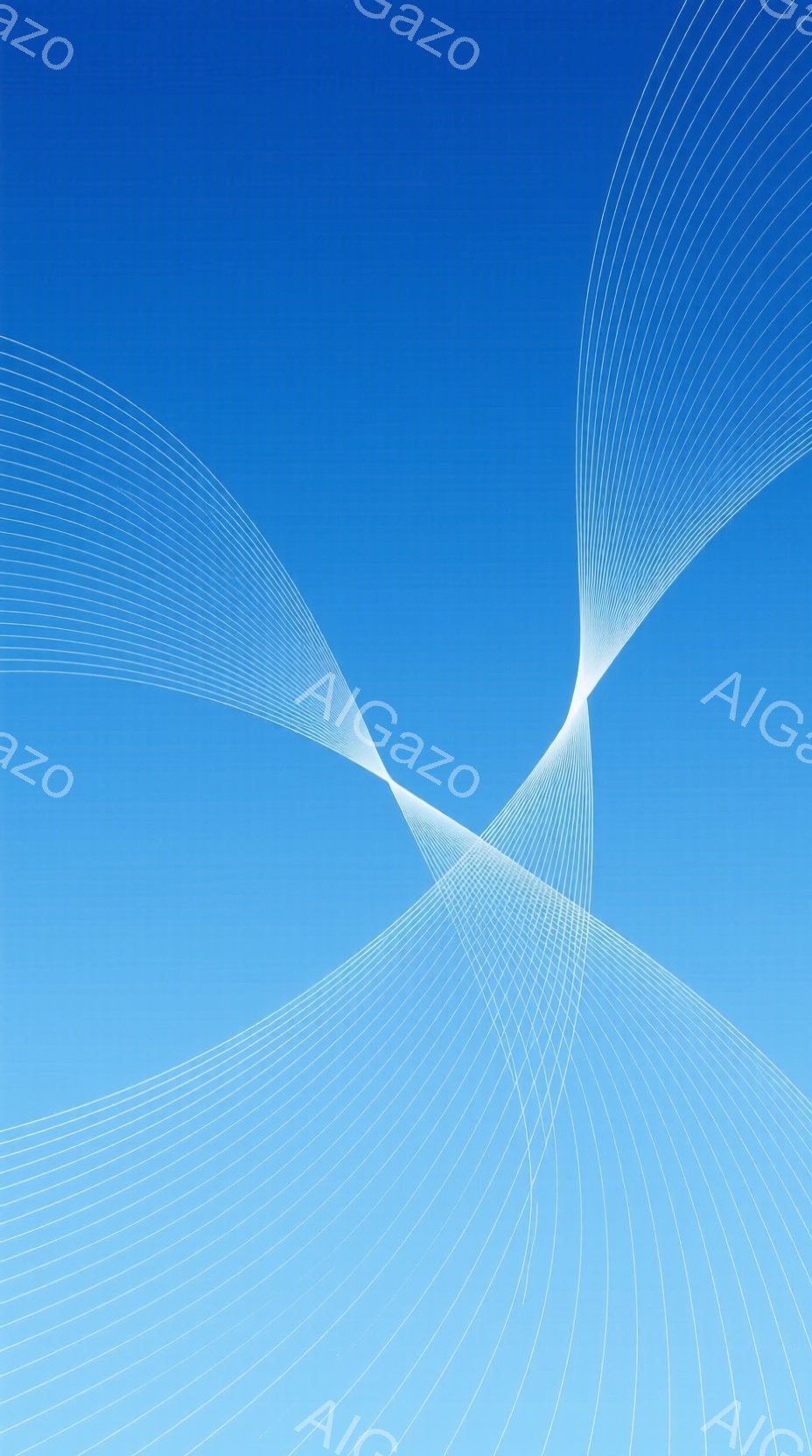 鮮やかな青色の背景に、白い線が中心点から放射状に広がっている抽象的な画像です。線は曲線を描き、まるで光が屈折しているかのような、あるいはエネルギーが拡散していくような印象を与えます。全体として、流麗で - AI生成フリー素材