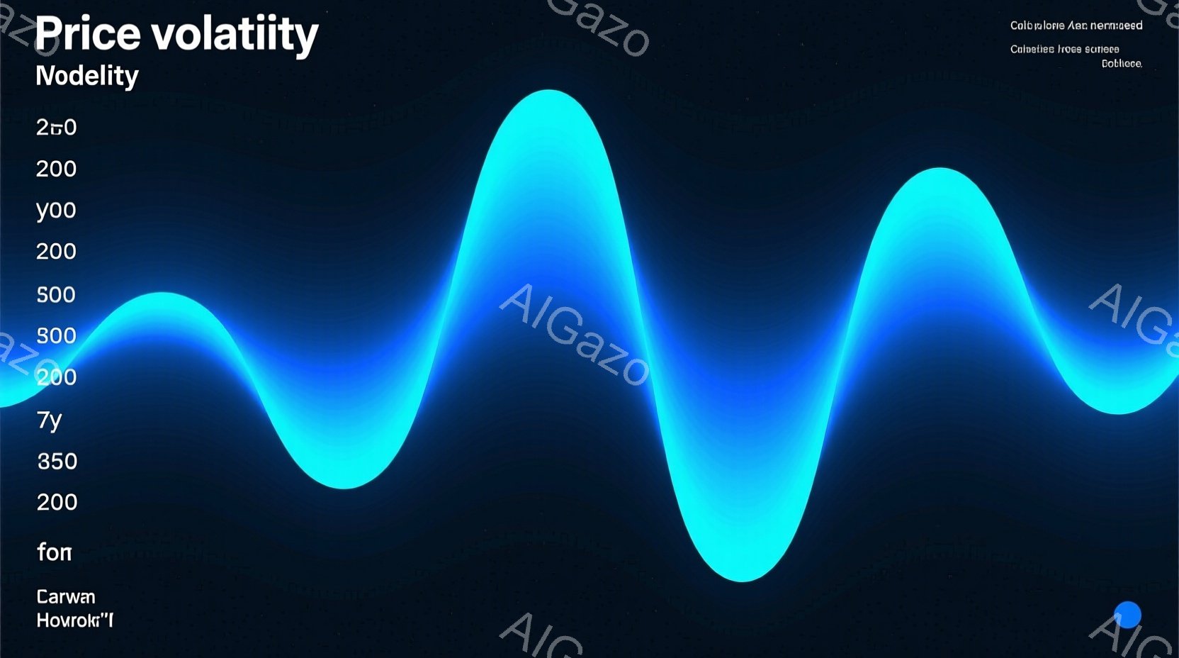 この画像は、青色の波のような曲線が背景全体に広がっています。曲線は明るい水色から濃い青色へと徐々に変化し、流動的でエネルギーに満ちた印象を与えます。画面下部には小さな水色の点が一つあります。