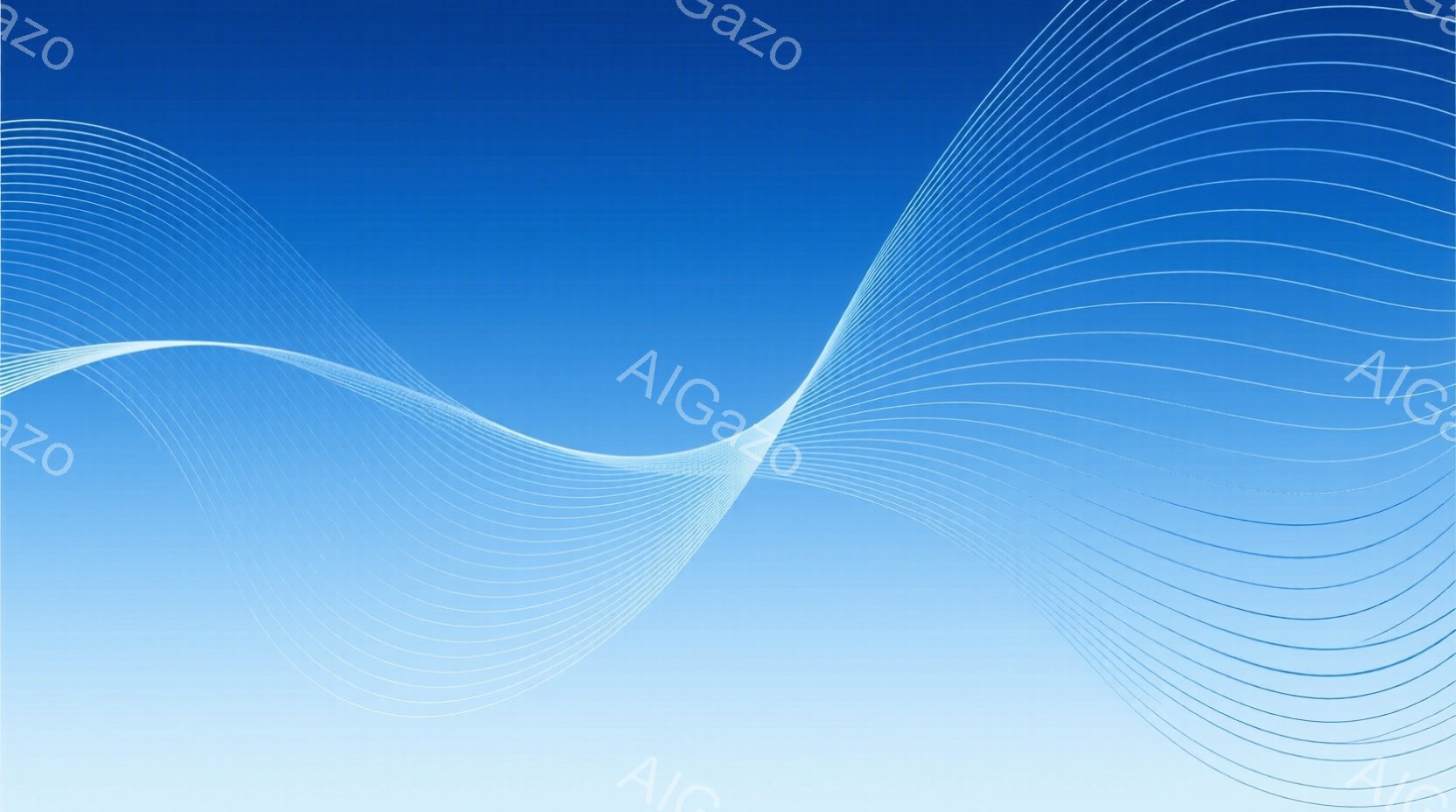 空を背景に、白い線が曲線を描きながら放射状に広がっています。線は非常に細く、まるで光の軌跡のようです。全体的に穏やかで抽象的な印象を与え、未来的な雰囲気も感じられます。