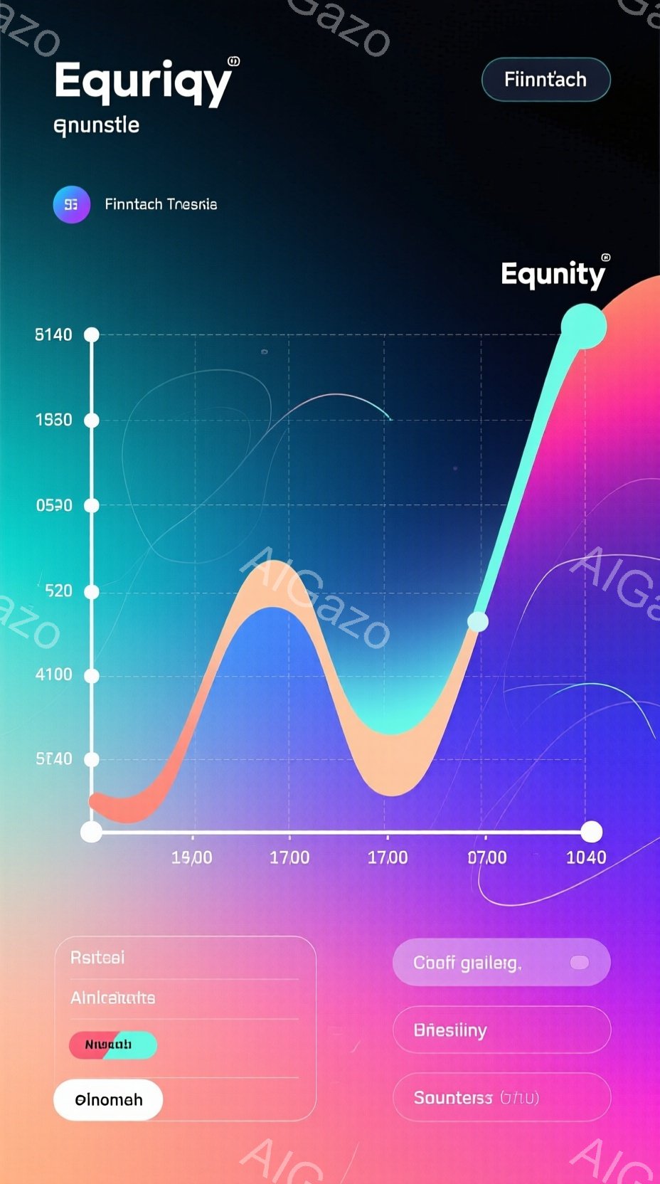 この画像は、時間軸に沿ったオレンジと紫色の線グラフで構成されています。グラフは、14:00から10:40まで時間の経過を示し、線は時間の経過とともに変動する値を示しています。背景はグラデーションで、全体的に未来的な雰囲気です。