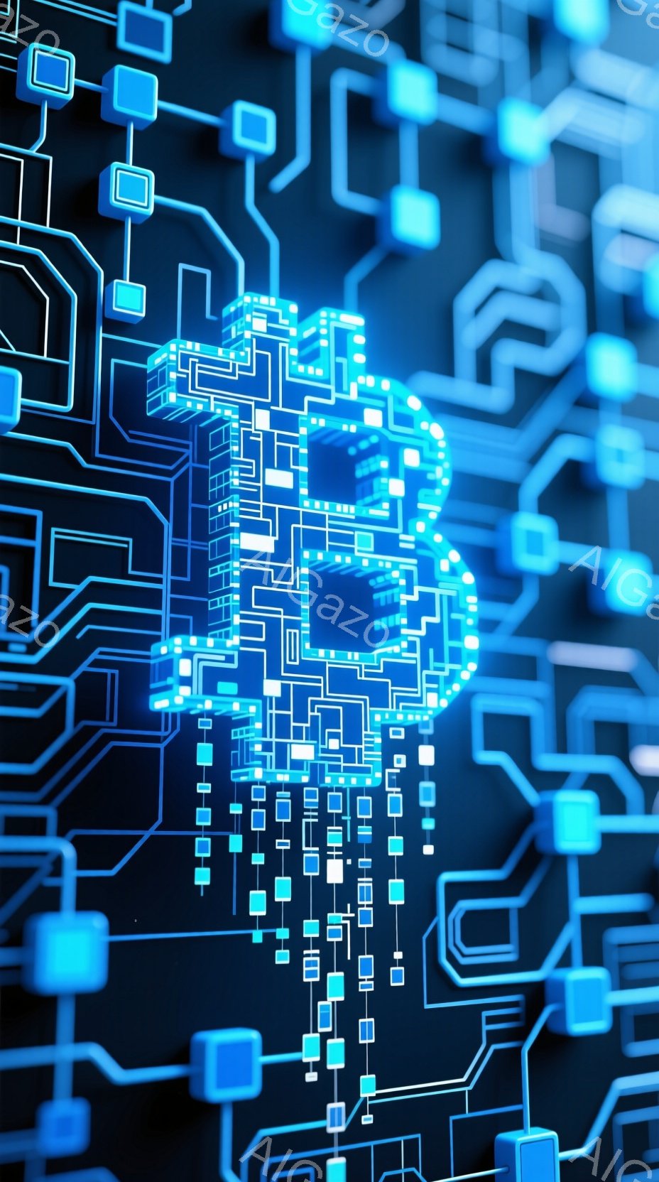 この画像は、黒背景に青色の回路のような線と四角形で構成された、人の顔のシルエットを表しています。顔の輪郭と内部は緻密な電子回路パターンで描かれており、デジタル化やテクノロジーを象徴しているようです。未来的な雰囲気を持ち、まるでAIや仮想現実の世界を表現しているかのようです。