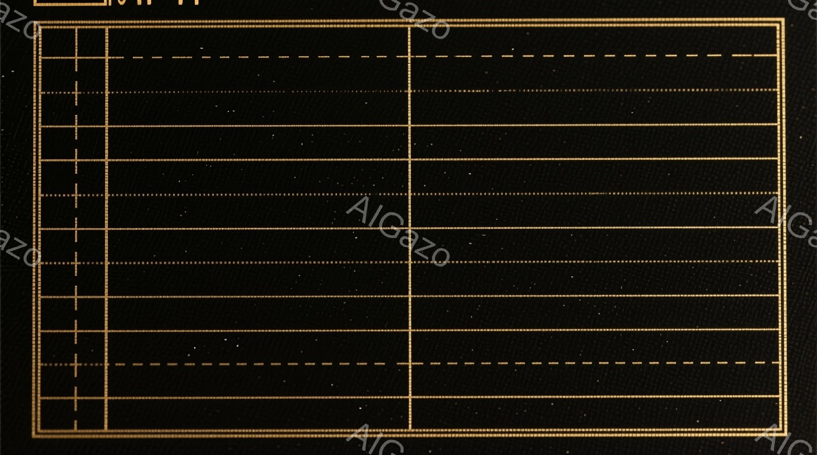 画像は、黒色の背景に白い線で構成された、格子状のパターンが描かれています。水平方向と垂直方向に等間隔に線が引かれ、多数の小さな正方形のセルが形成されています。 全体として、これは単純で幾何学的なデザインであり、データ表示やグリッドシステムの視覚的な表現を連想させます。