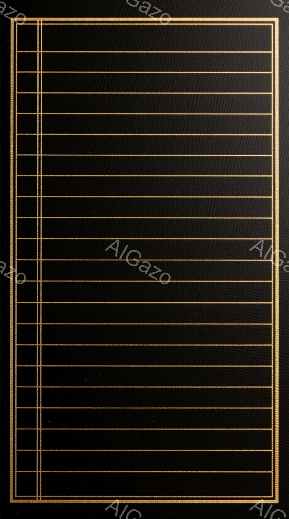 画像は黒色のテクスチャード背景に、金色の線が格子状に並んだ抽象的なデザインです。線は細く、規則的に配置されており、全体的に洗練された印象を与えます。光沢のある質感と色の組み合わせにより、高級感とモダン - AI生成フリー素材