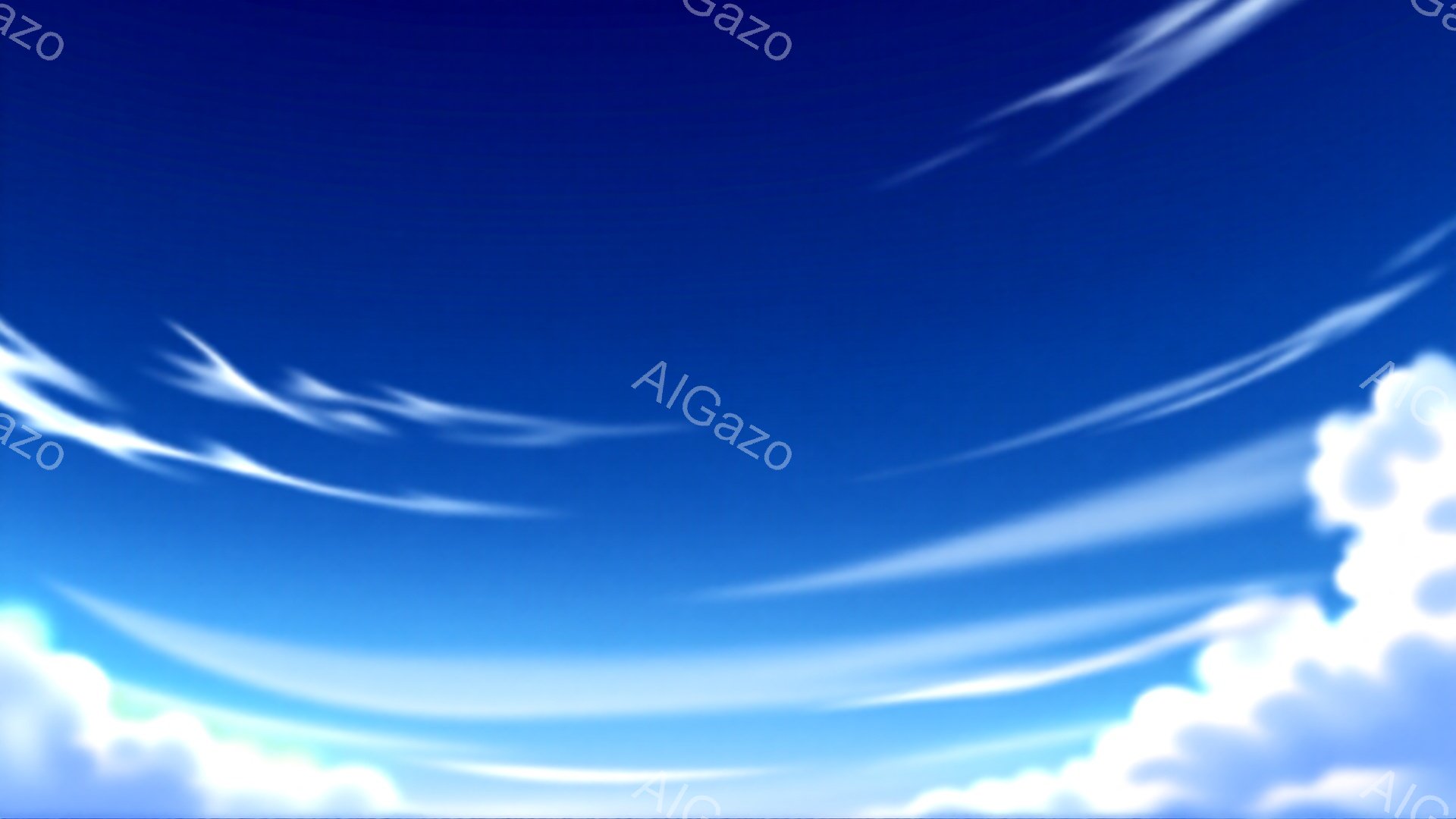 鮮やかな青空に白い雲が流れ、まるで絵画のような風景が広がっている。雲は薄く、空の青さを際立たせ、開放的で穏やかな雰囲気を醸し出している。全体的に晴れやかで、明るい気分になるような美しい空の描写だ。 - AI生成フリー素材