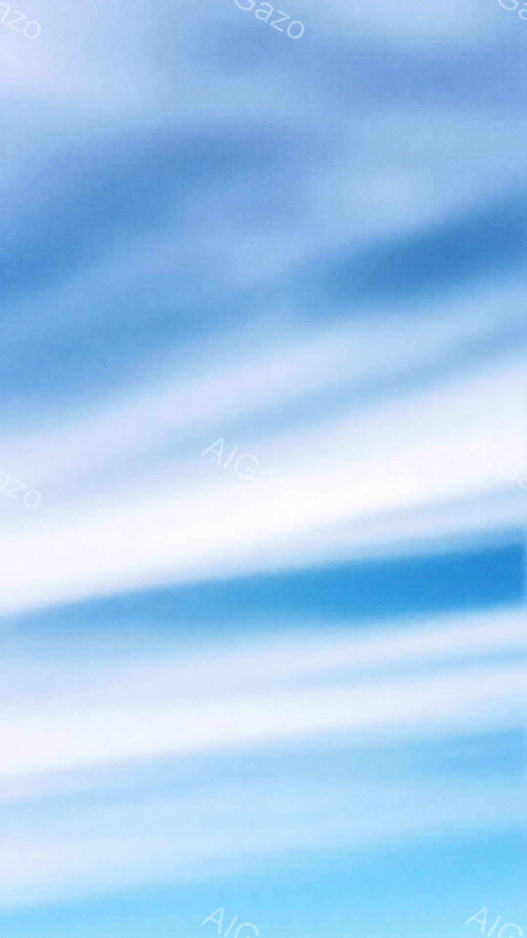 この画像は空を捉えたもので、淡い青色と白の雲が水平方向に広がっています。雲の流れは非常に滑らかで、まるで絵筆で描かれたような印象を与え、穏やかで静謐な雰囲気を醸し出しています。青色の濃淡が変化し、空の奥行きと広がりを感じさせます。