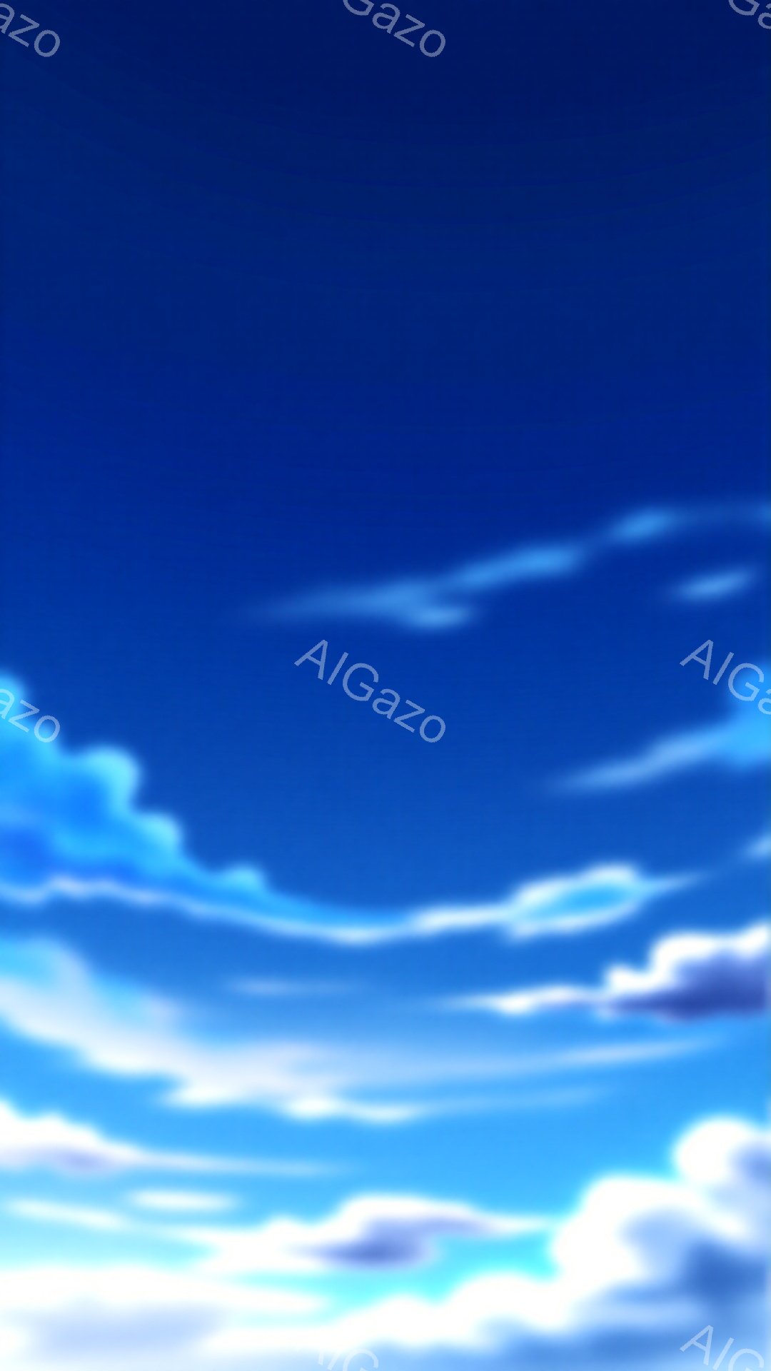 鮮やかな青空に白い雲が広がっている風景です。雲は様々な形をしており、まるで絵画のような印象を与えます。穏やかで晴れた日の、爽やかな空の様子が伝わってきます。