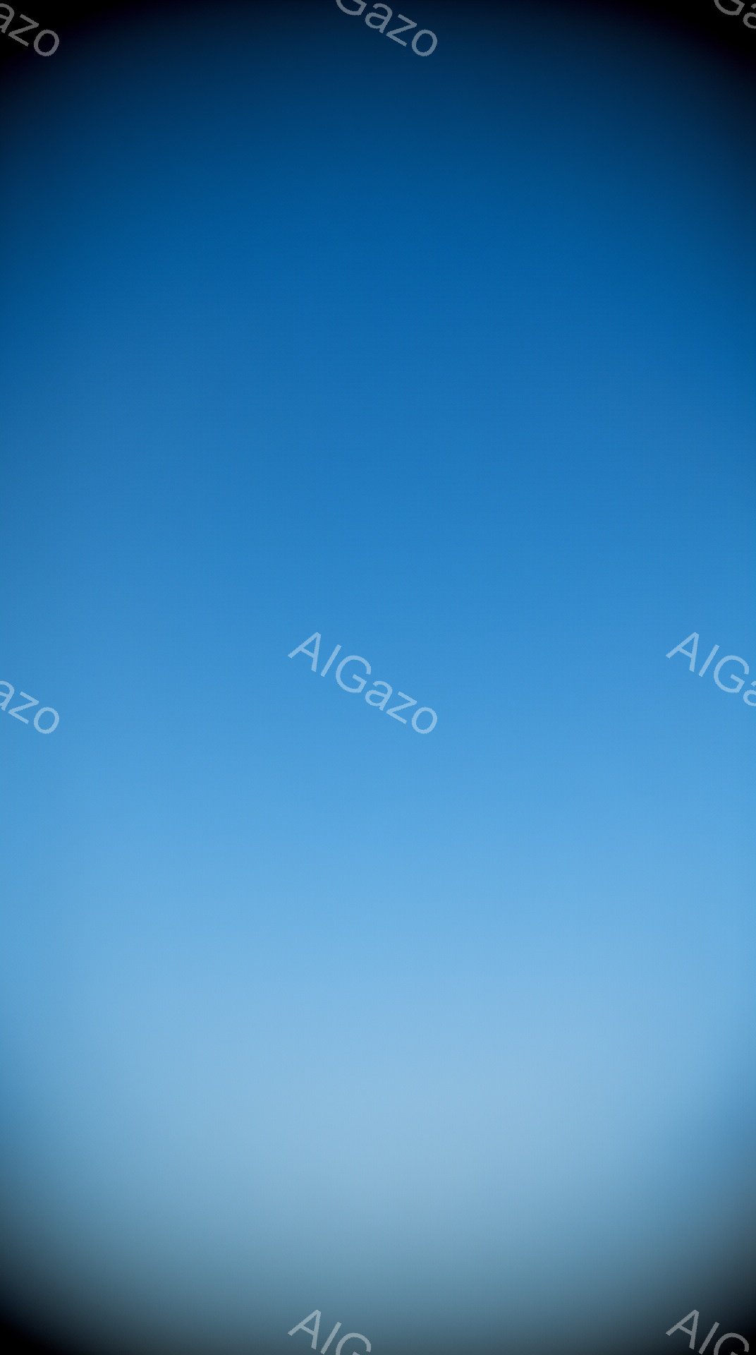 画像全体はグラデーションで構成されており、上部は濃い青色、下部は薄い青色へと変化しています。明瞭な形状や人物は存在せず、色彩のみが印象的な抽象的な表現です。全体として穏やかで静寂な雰囲気を醸し出しています。